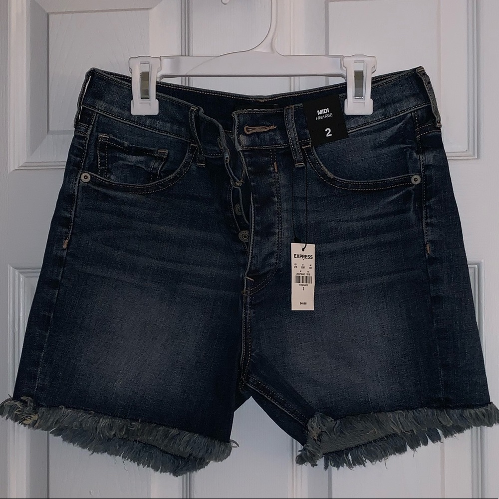 Express High waisted denim shorts